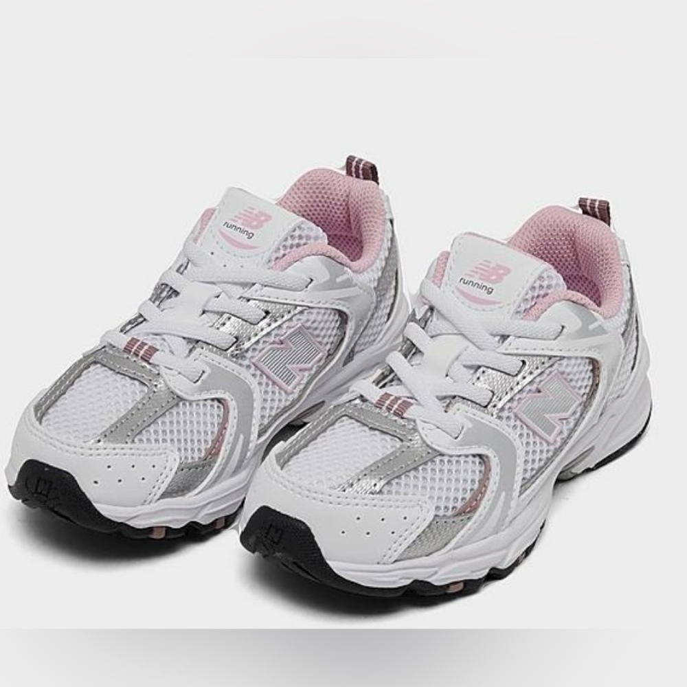 New Balance Girls' Toddler 530 Bungee Sneakers White/Pink Size 5